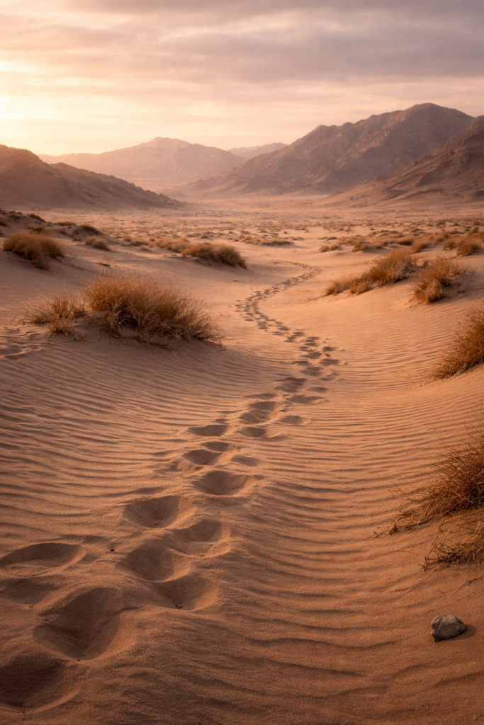 Desert journey symbolizing Lent preparation