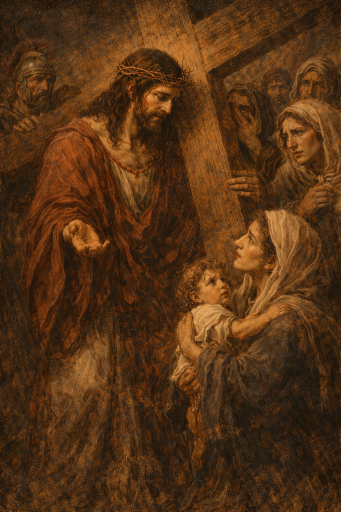 Jesus meeting the women of Jerusalem