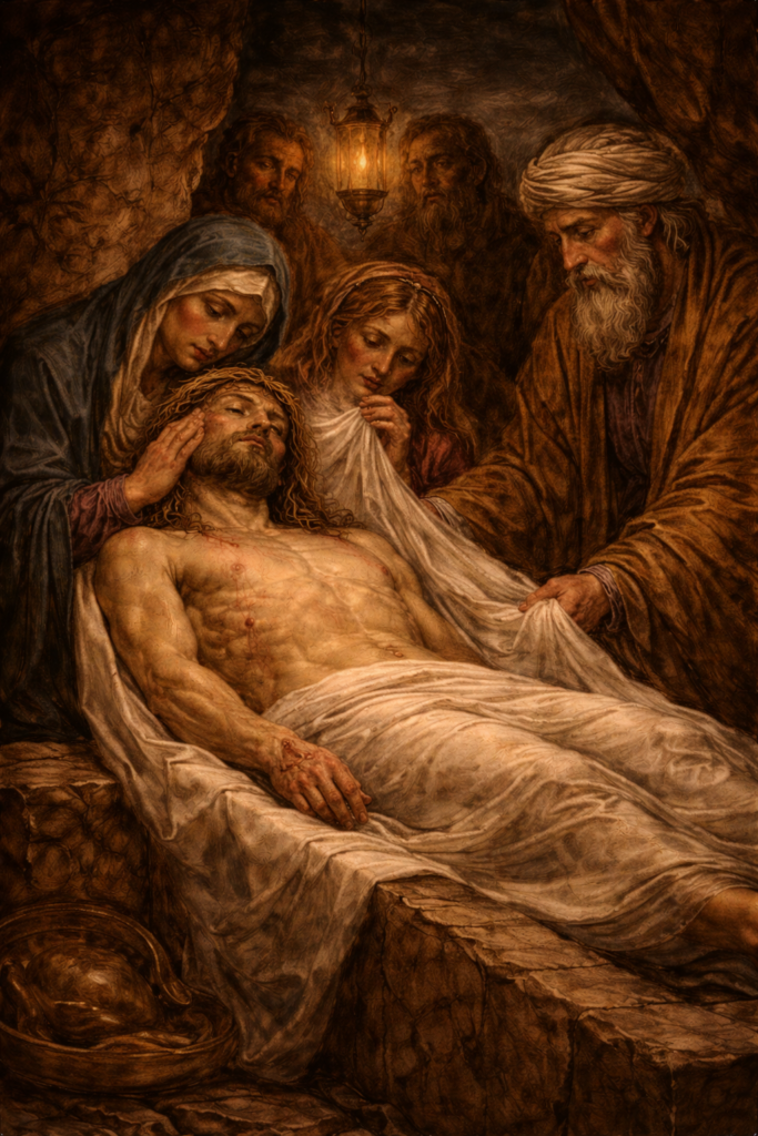 Jesus laid in the tomb