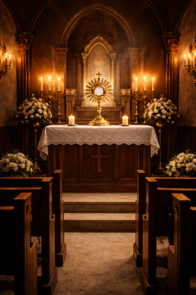 Silent Adoration chapel with the Blessed Sacrament